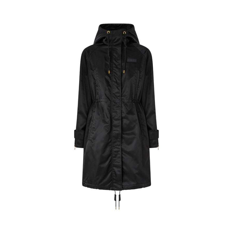 Piumino donna lungo in tela lucida