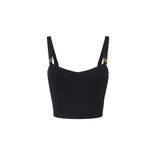 Top donna in maglia con dettagli logo