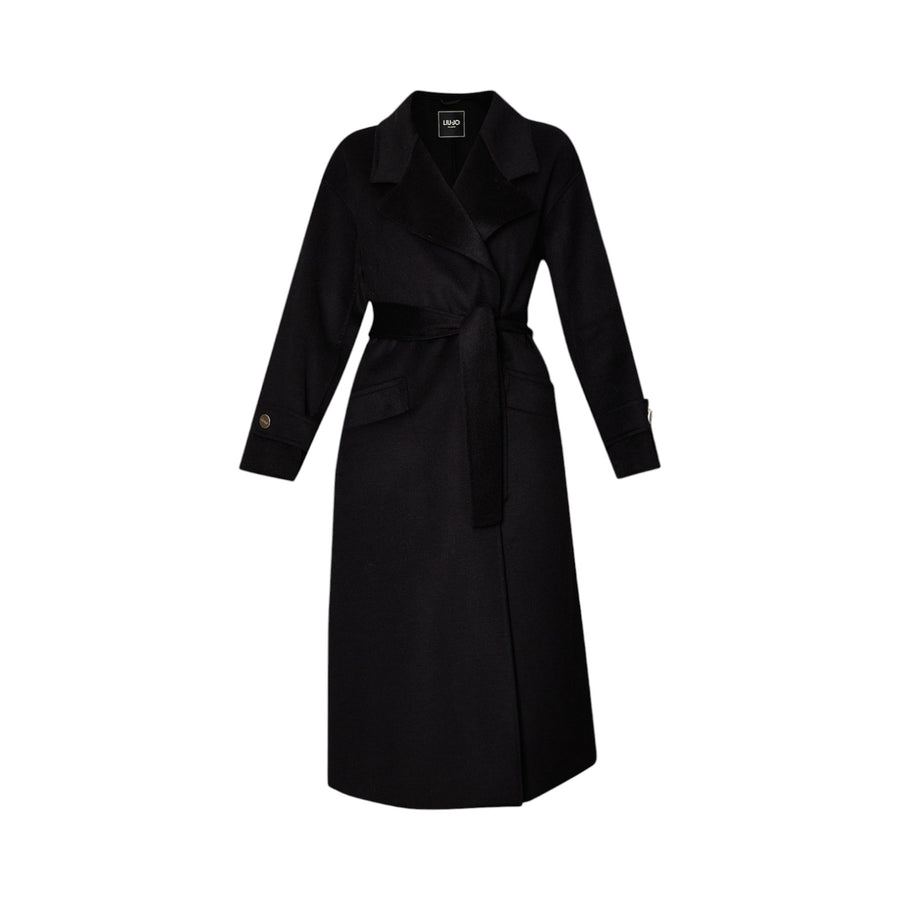 Cappotto donna in misto lana con cintura