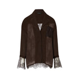 Camicia donna con dettagli in pizzo