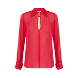 Camicia donna in georgette con loghi gioiello