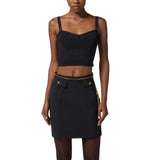 Top donna in maglia con dettagli logo