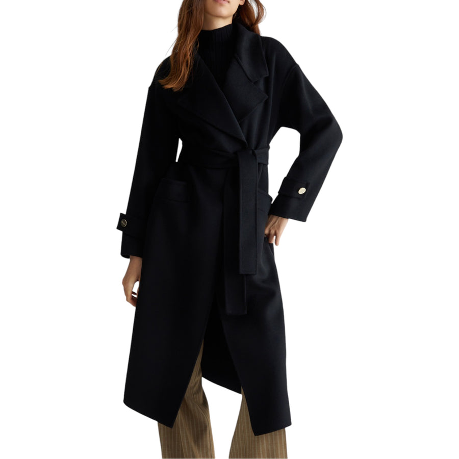 Cappotto donna in misto lana con cintura