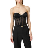 Top donna bustier in tulle e satin