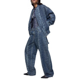 Jeans donna worker in denim pitonato