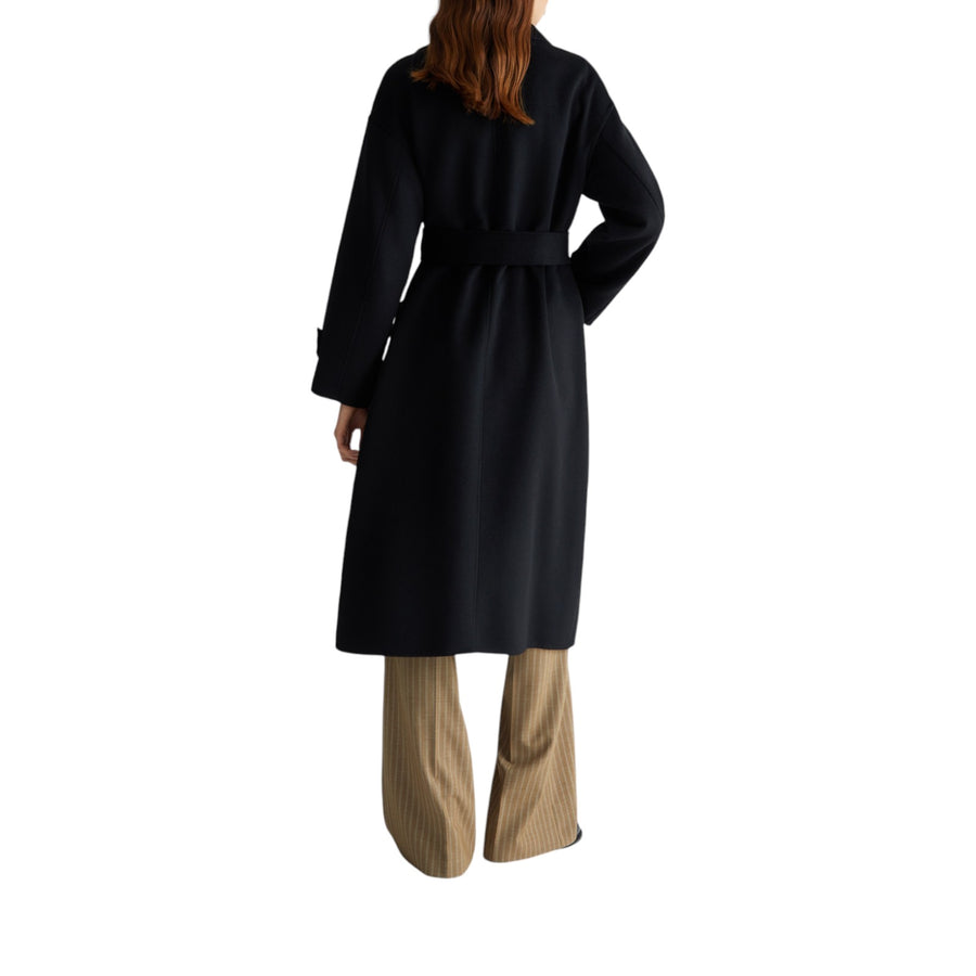 Cappotto donna in misto lana con cintura