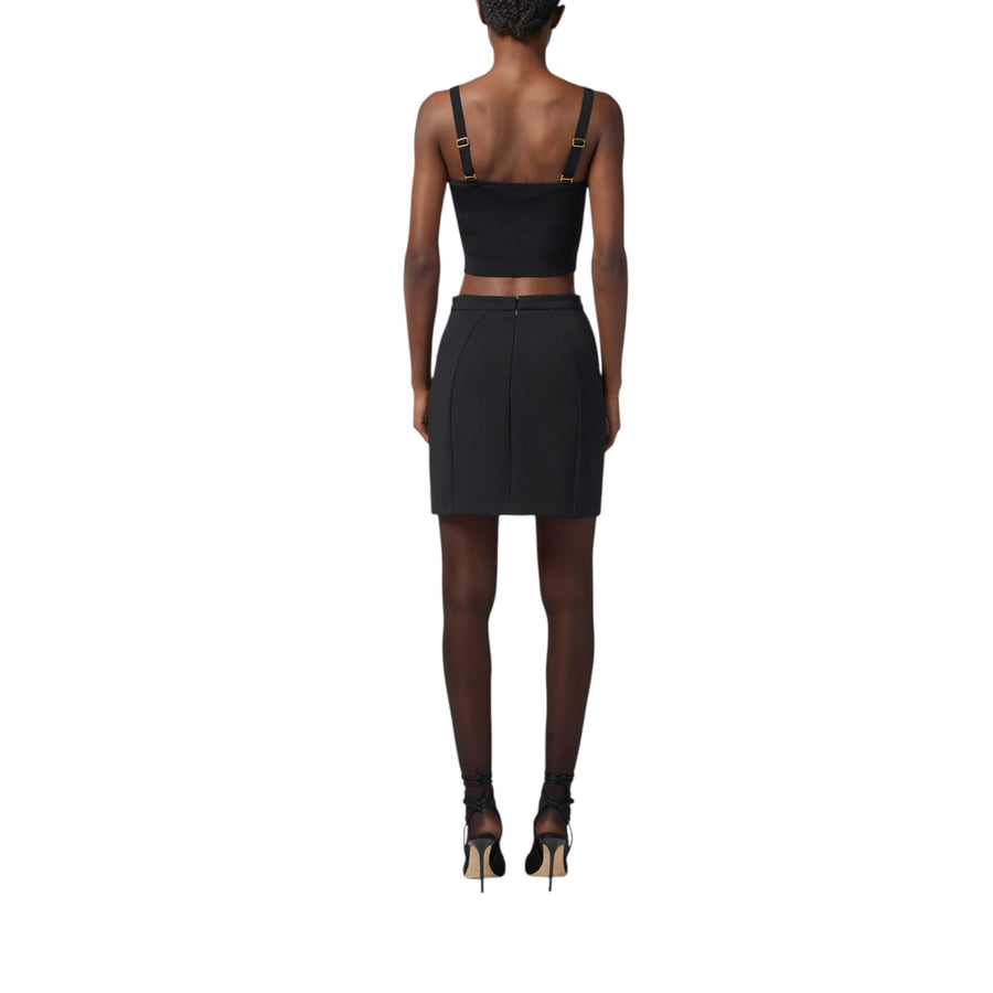 Top donna in maglia con dettagli logo