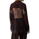 Camicia donna con dettagli in pizzo