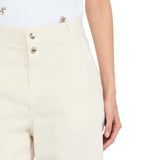 Pantaloni donna balloon con bottone gioiello