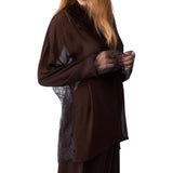 Camicia donna con dettagli in pizzo