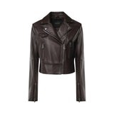 Giacca donna biker stile chiodo in nappa