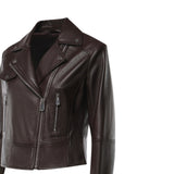 Giacca donna biker stile chiodo in nappa