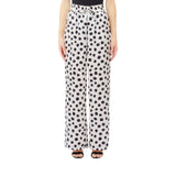 Pantaloni donna a pois con elastico in vita