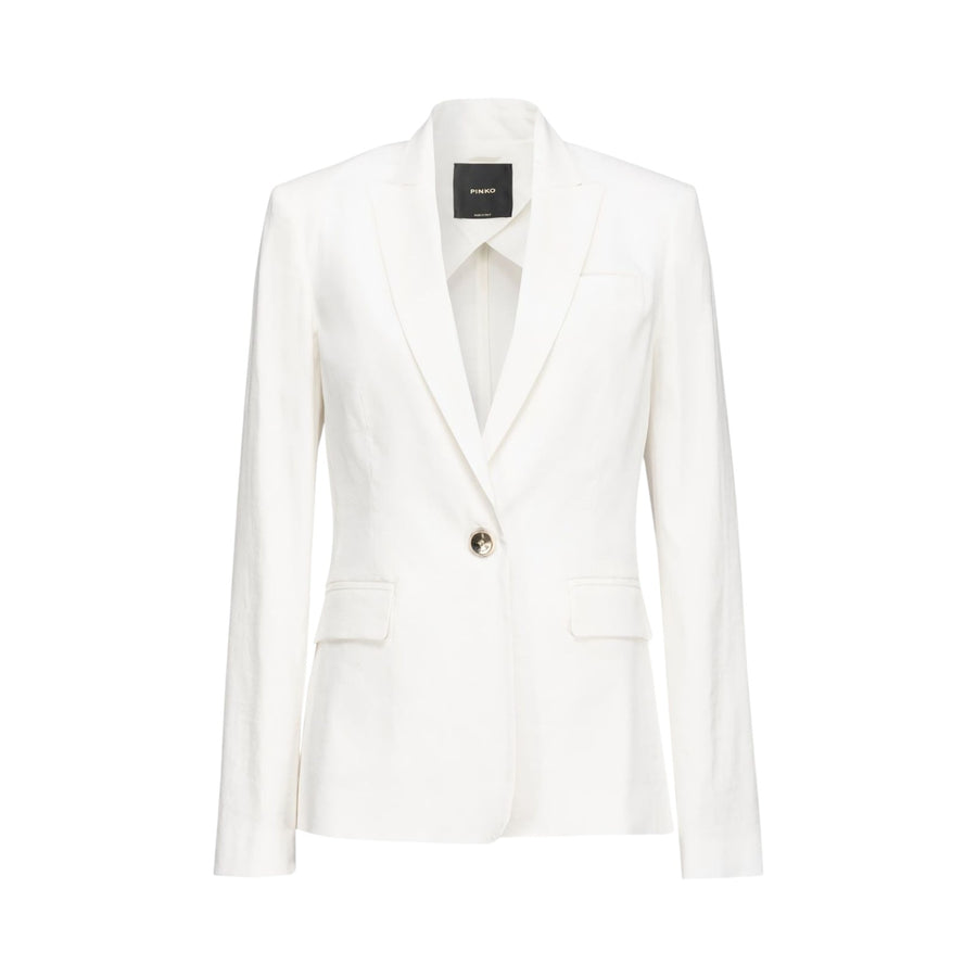 Blazer donna monopetto in lino stretch