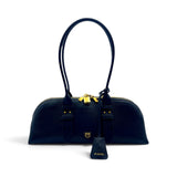 Borsa donna a spalla grande Escape Bag Horizontal in pelle fiore