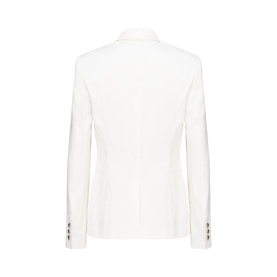 Blazer donna monopetto in lino stretch