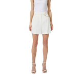 Shorts donna in gabardina con logo gioiello