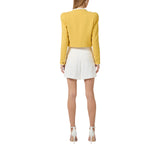 Shorts donna in gabardina con logo gioiello