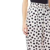 Pantaloni donna a pois con elastico in vita