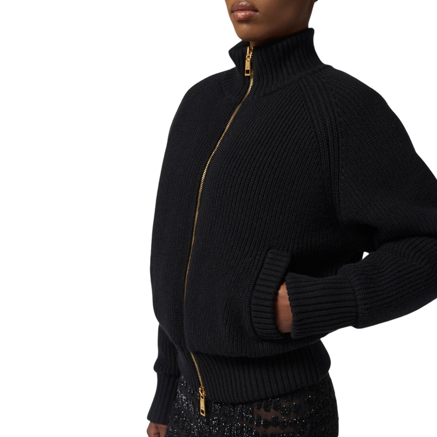 Bomber donna in maglia di lana