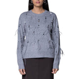 Maglia girocollo in misto lana