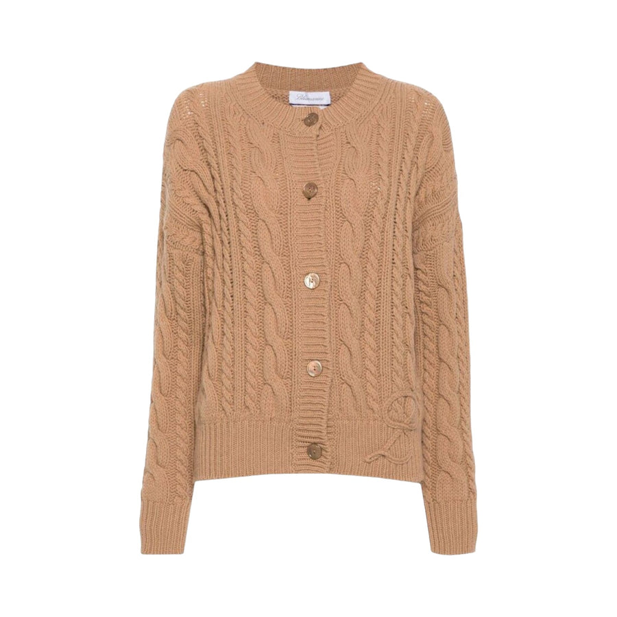 Cardigan in cashmere a trecce