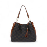 Borsa donna tote con placca logo