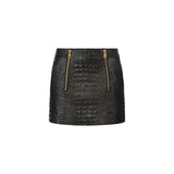 Mini donna gonna in pelle con stampa cocco