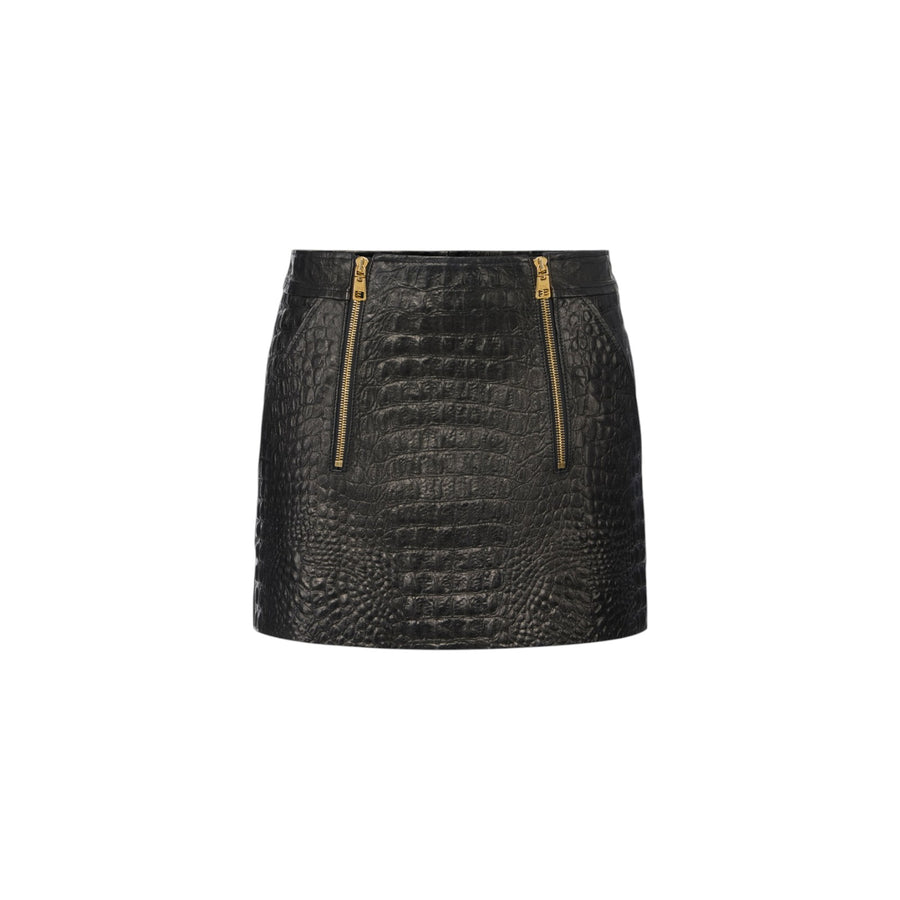 Mini donna gonna in pelle con stampa cocco