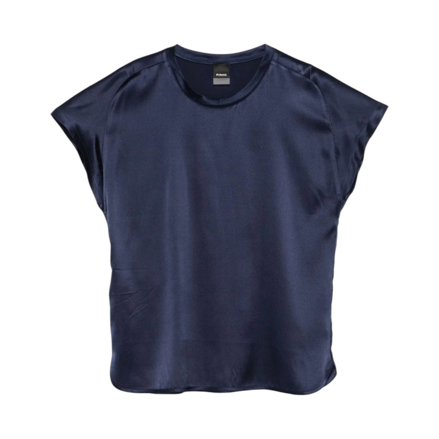 Blusa donna in satin maniche ad aletta