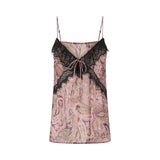 Top donna in crêponne lurex con stampa paisley