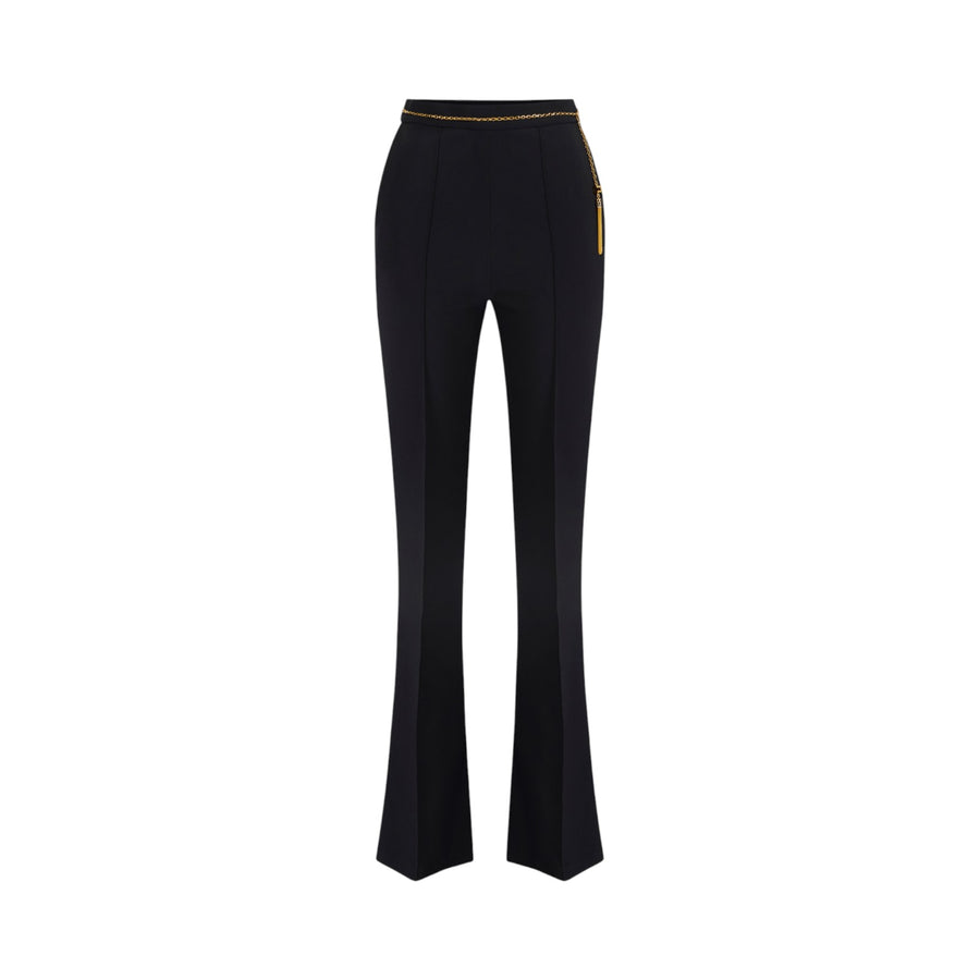 Pantaloni donna in crêpe leggero con catena gioiello
