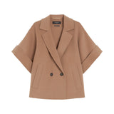 Cappotto donna corto in drap di lana