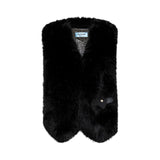 Gilet donna in faux fur con rosa