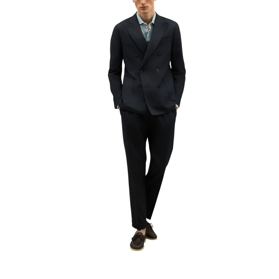 Abito uomo K-Jacket doppiopetto in twill di cotone e lino