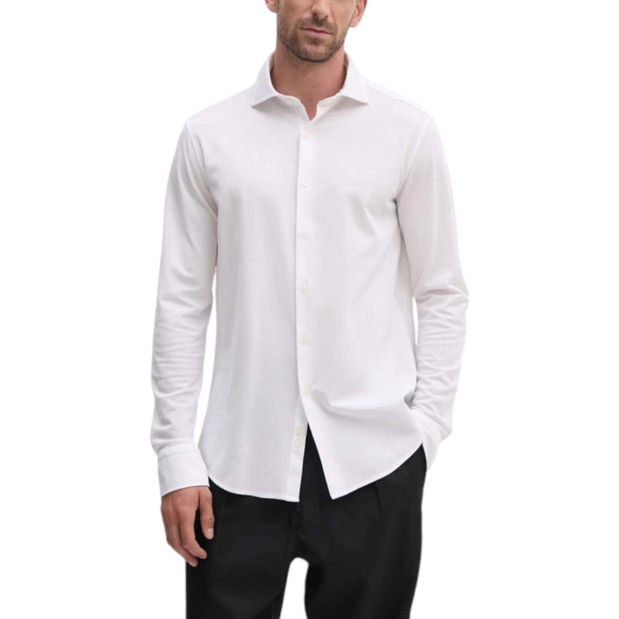 Camicia uomo in piquet di cotone