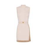 Mini donna abito in maglia con bande in viscosa lucida