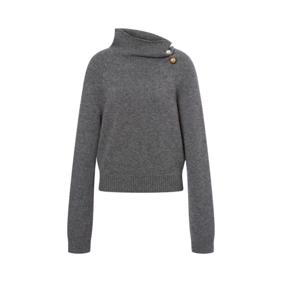 Maglione donna in misto lana e cashmere con piercing