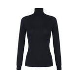 Maglia donna in lana con micro-logo jacquard