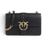 Borsa a tracolla media Love Bag One in pelle con fibbia gioiello