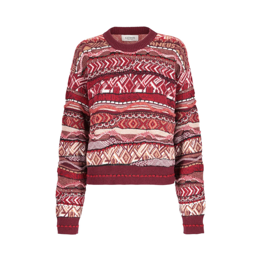 Maglia donna cropped jacquard Laneus