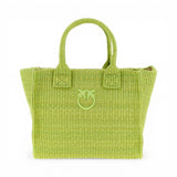Borsa shopper piccola Beach in rafia con logo Love Birds