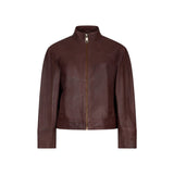 Giacca donna  in pelle con stringhe