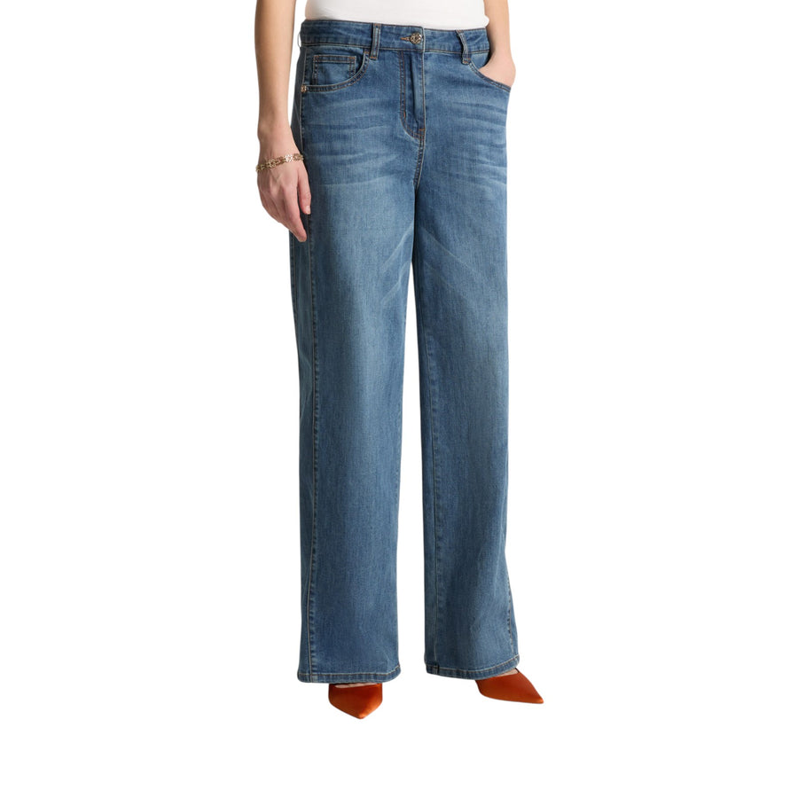Jeans donna 5 tasche wide leg, "Wanda"