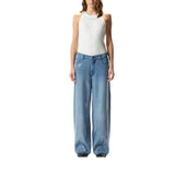 Jeans donna in denim full paillettes