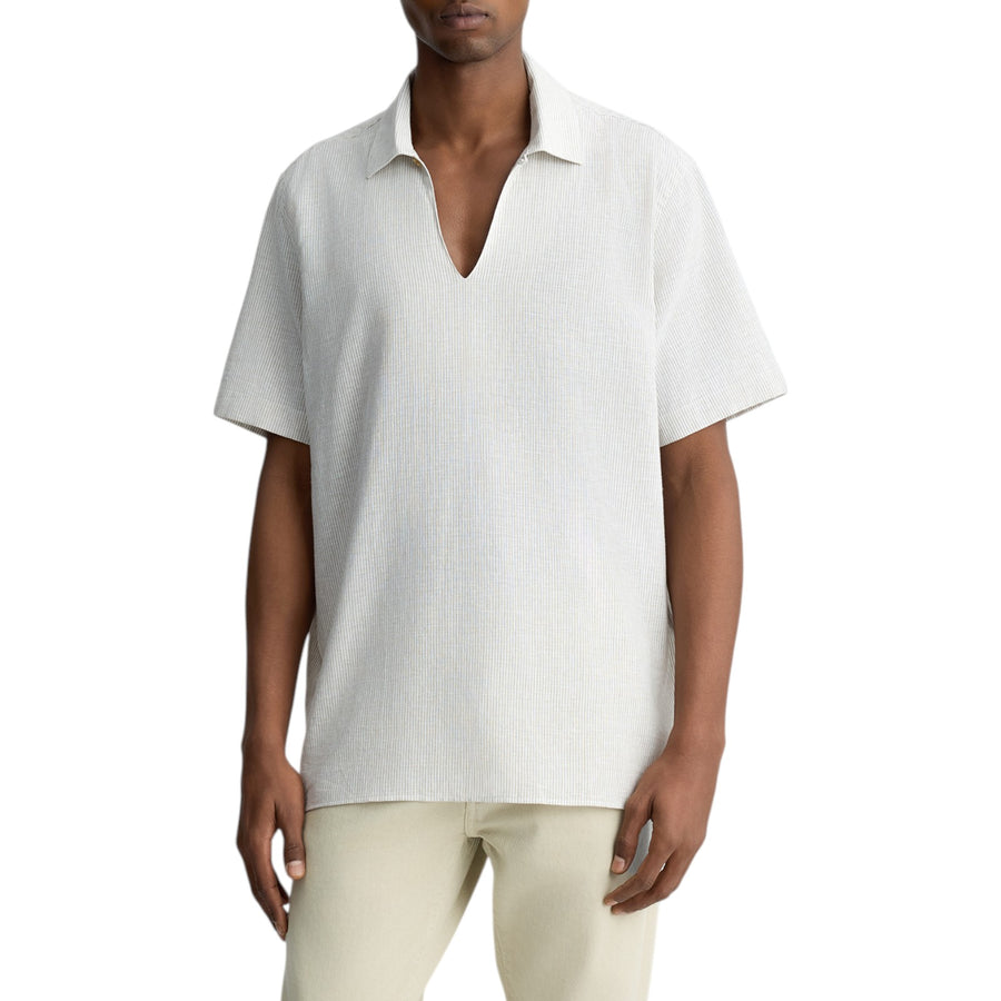 Polo uomo in lino e cotone