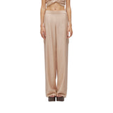 Pantaloni donna ampi in lyocell e pizzo