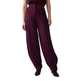 Pantaloni donna balloon in raso jacquard
