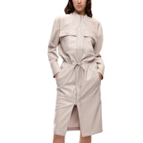 Abito Donna midi effetto pelle con zip