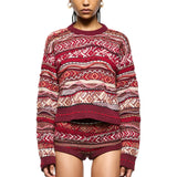 Maglia donna cropped jacquard Laneus